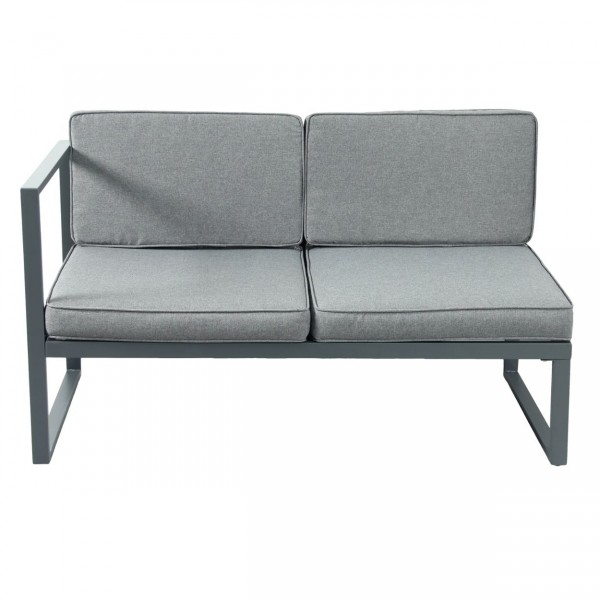 Designer Metal Garden Furniture 5 Seat Corner Sofa and Coffee Table Patio Set Chester