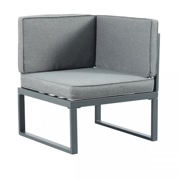 Designer Metal Garden Furniture 5 Seat Corner Sofa and Coffee Table Patio Set Chester