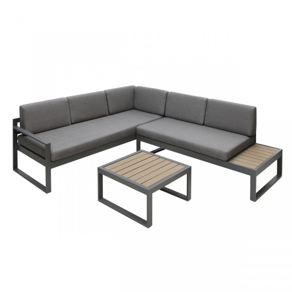 Designer 5 seat Outdoor aluminium sofa set with coffee table Positano 