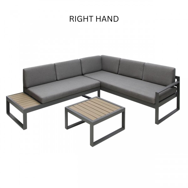 Designer 5 seat Outdoor aluminium sofa set with coffee table Positano 
