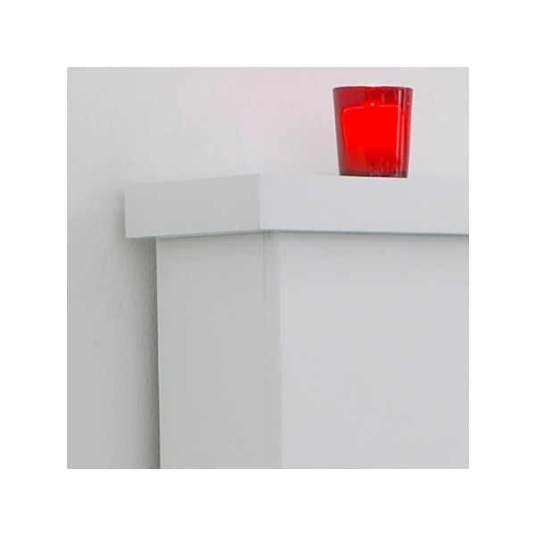 Adam Lomond Fireplace Suite in Pure White with Helios Electric Fire in Black, 39 Inch