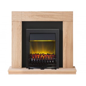 Adam Malmo Fireplace Suite in Oak with Blenheim Electric Fire in Black, 39 Inch Adam Malmo Fireplace Suite in Oak with Blenheim Electric Fire in Black, 39 Inch