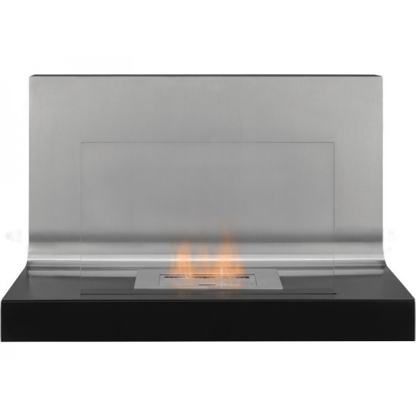Adam The Crescent Wall Mounted Bio Ethanol Fire in Stainless Steel, 31 Inch