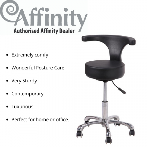 Affinity Curved Back Swivel Stool- AFSWIVSTL/BLK