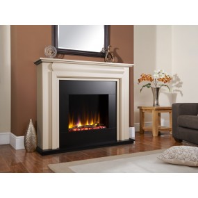 Designer Fire Celsi Ultiflame VR Callisto Electric Fireplace Suite in Smooth Cream
