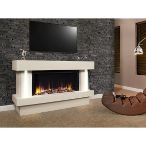 Designer Fire Celsi Ultiflame VR Orbital Illumia 33" Electric Fireplace Suite in Smooth Cream