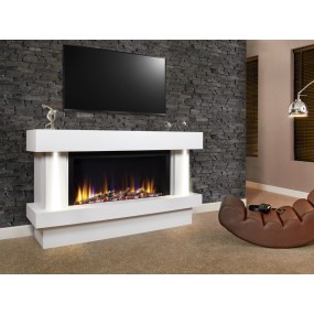 Designer Fire Celsi Ultiflame VR Orbital Illumia 33" Electric Fireplace Suite in Smooth White