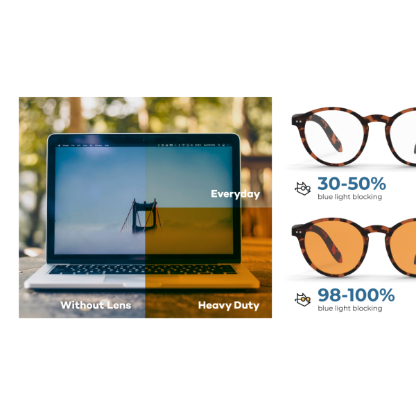 Harrison Blue Light Glasses – Everyday Lens - with Heavy Duty Clip On - TORTOISESHELL