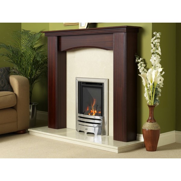Designer Fire - Flavel FHKC37MN2 Kenilworth HE Hearth Mounted Contemporary Natural Gas Silver- MC