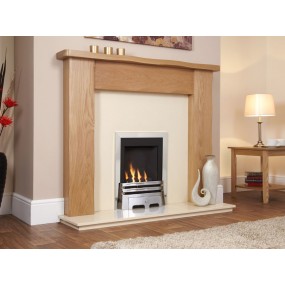 Designer Fire - Flavel FSRC3WMN  Windsor Classic Slimline Inset Natural Gas Fire- Silver-MC