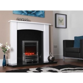 Designer Fire Electric - Celsi  Bauhaus Hearth Mounted Silver 16"