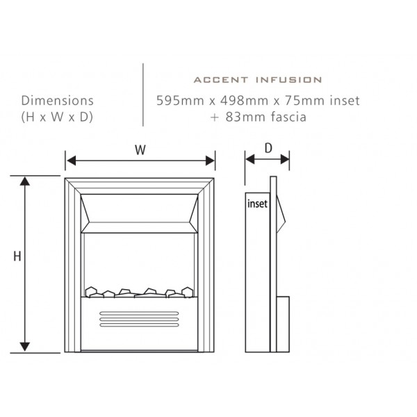 Designer Fire Electric -  Celsi Accent Infusion Brass 16''