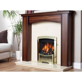 Designer Fire - Flavel FDCN46SN Antique Brass Rhapsody Gas - SC Designer Fire - Flavel FDCN46SN Antique Brass Rhapsody Gas - SC