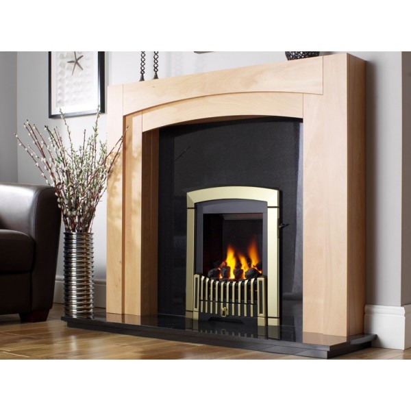 Designer Fire - Flavel FDRN46G Brass & Black Melody Gas Fire - SC