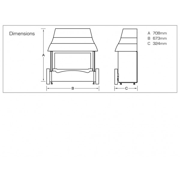 Designer Fire - Flavel FEMC00EN Black Emberglow Outset Gas Fire - EC