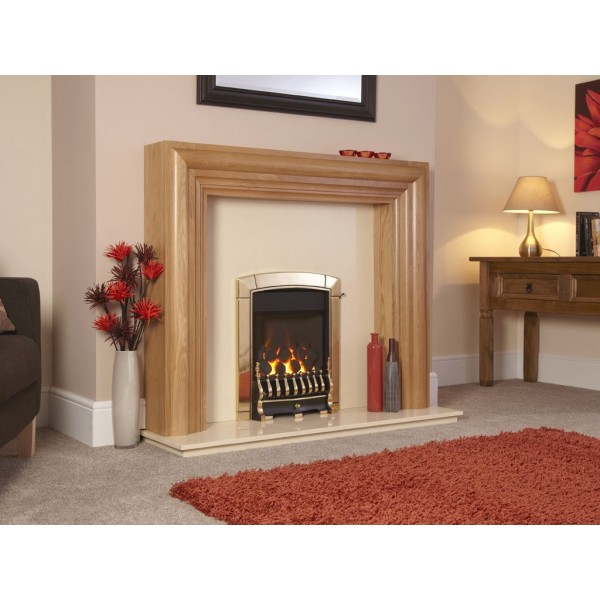 Designer Fire - Flavel FHEC11MN Brass Traditional Caress HE Gas Fire - MC
