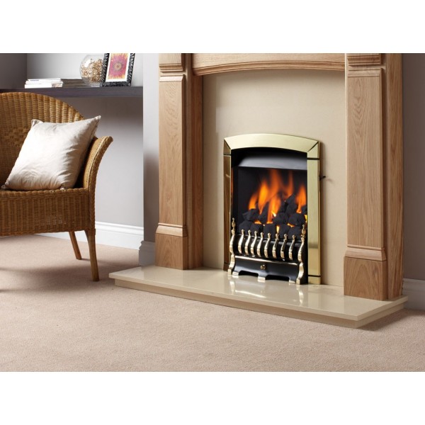 Designer Fire - Flavel FNCN42SN Brass Calypso Gas Fire - SC
