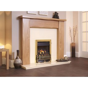 Designer Fire - Flavel FOPC12SN Brass Richmond Plus Gas Fire - SC Designer Fire - Flavel FOPC12SN Brass Richmond Plus Gas Fire - SC