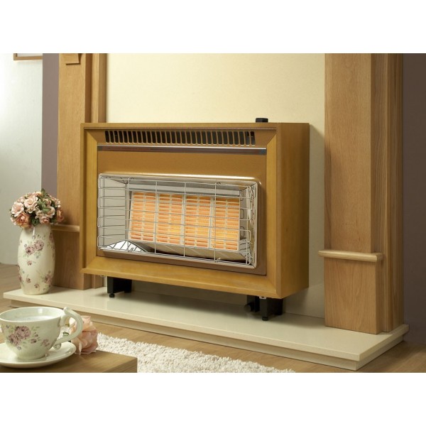 Designer Fire - Flavel FORMT0EN Teak Misermatic  Gas Fire – EC
