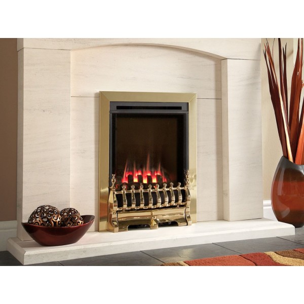 Designer Fire -  Flavel FSHC11MN Brass Windsor Traditional HE Gas Fire- MC