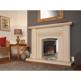 Designer Fire - Flavel FSHCDCMN Silver Decadence HE Slimline Gas Fire - MC Designer Fire - Flavel FSHCDCMN Silver Decadence HE Slimline Gas Fire - MC