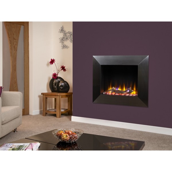 Celsi Designer Fire Ultiflame VR Impulse Black Chrome Wall Mounted Inset Electric Fire 2 Years Warranty