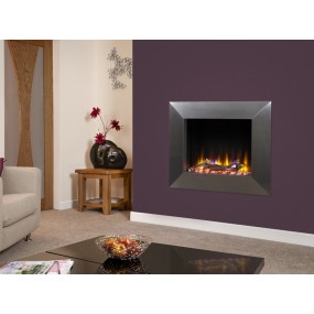 Celsi Designer Fire Ultiflame VR Impulse 22" Satin Silver Wall Mounted Inset Electric Fire 2 Years Warranty 