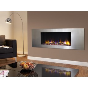 Celsi Designer Fire Ultiflame VR Metz Satin Silver Wall Mounted Inset Electric Fire 2 Years Warranty
