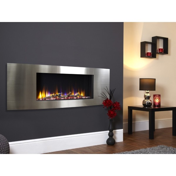 Designer Fire Celsi Ultiflame VR Vichy Inset Electric Fire in Satin Silver 2 Years Warranty